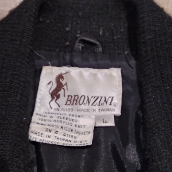 Vintage black suede large bronzini jacket - Picture 2 of 2